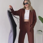 SHOPPILINK'S-Two Piece Suit Button Co-Ord Casual Set