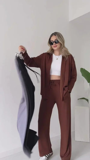 SHOPPILINK'S-Two Piece Suit Button Co-Ord Casual Set