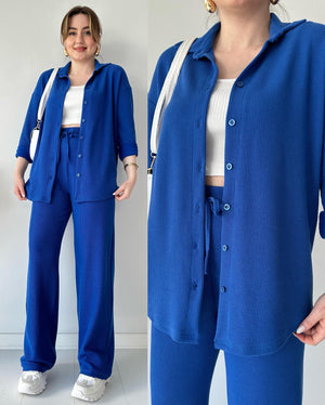 SHOPPILINK'S-Two Piece Suit Button Co-Ord Casual Set