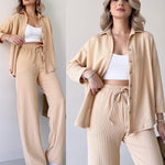 SHOPPILINK'S-Two Piece Suit Button Co-Ord Casual Set